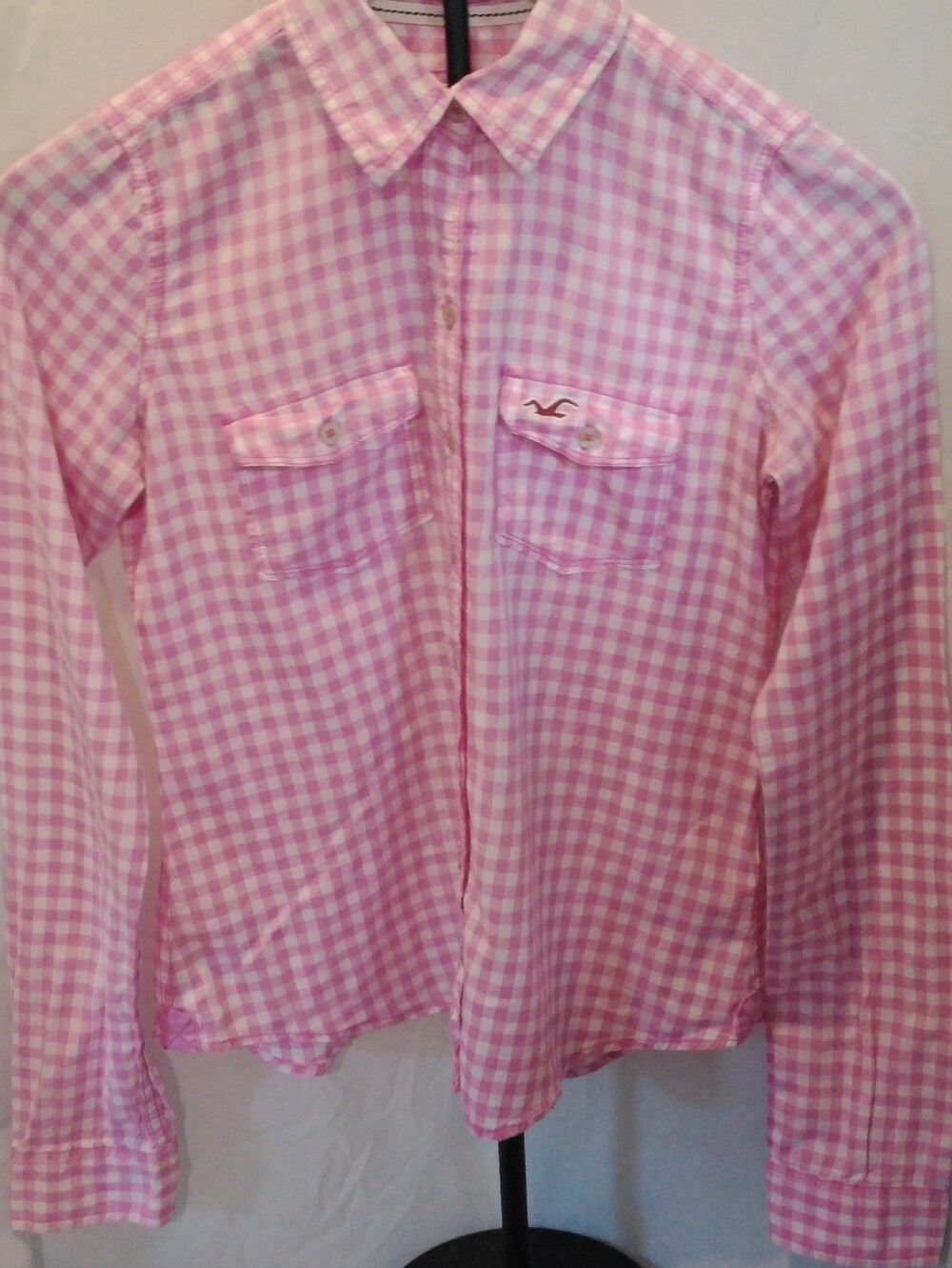 Hollister Pink Gingham Button-Down Shirt